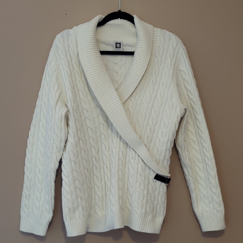 Anne Klein Cream Cable Knit Sweater